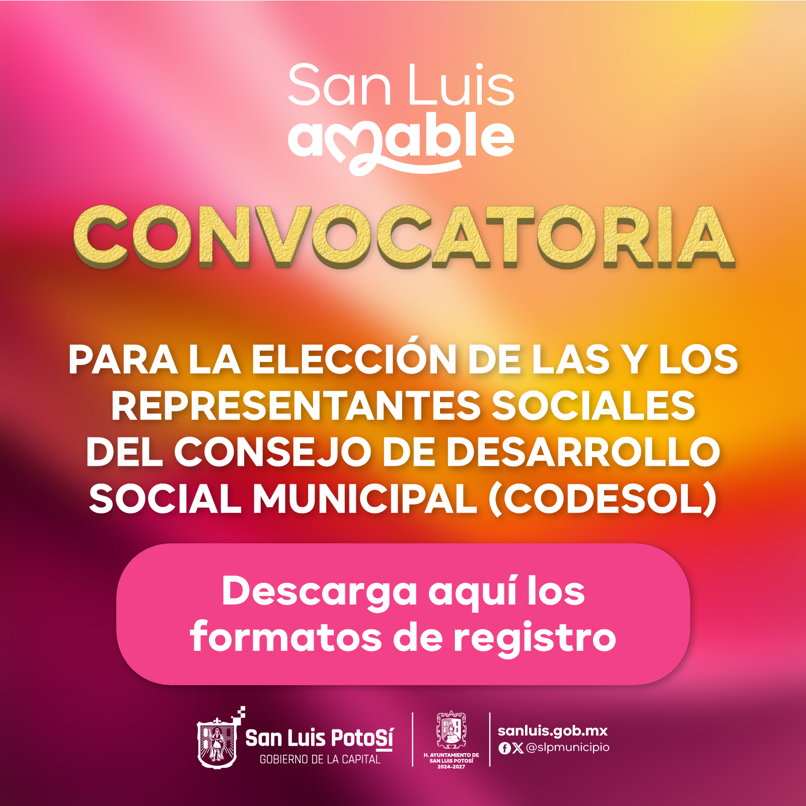 Imagen de la Convocatoria  de CODESOL, san luis amable